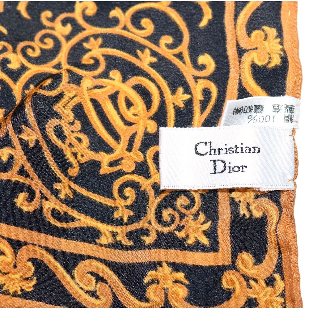 ●残り1点● Christian Dior/ディオール/スカーフ/ハンカチ/ Christian Dior (クリスチャンディオール) スカーフ ハンカチ ブラック