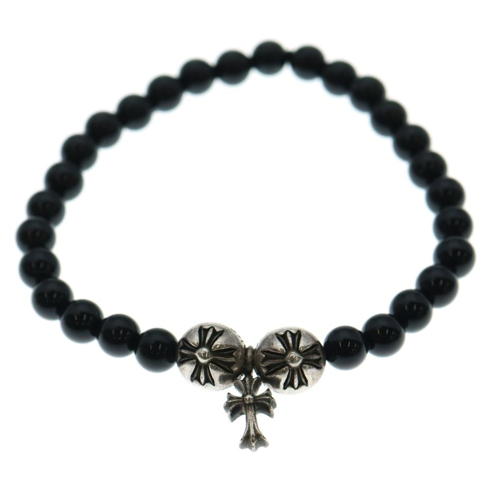 CHROME HEARTS クロムハーツ 6mm BEAD STACK CH CROSS 6mmビーズ ブレスレット ブラック