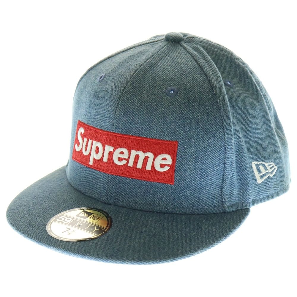 SUPREME シュプリーム 12SS ×NEWERA Box Logo Cap ニューエラ ボックスロゴデザイン ベースボールキャップ 帽子 インディゴ