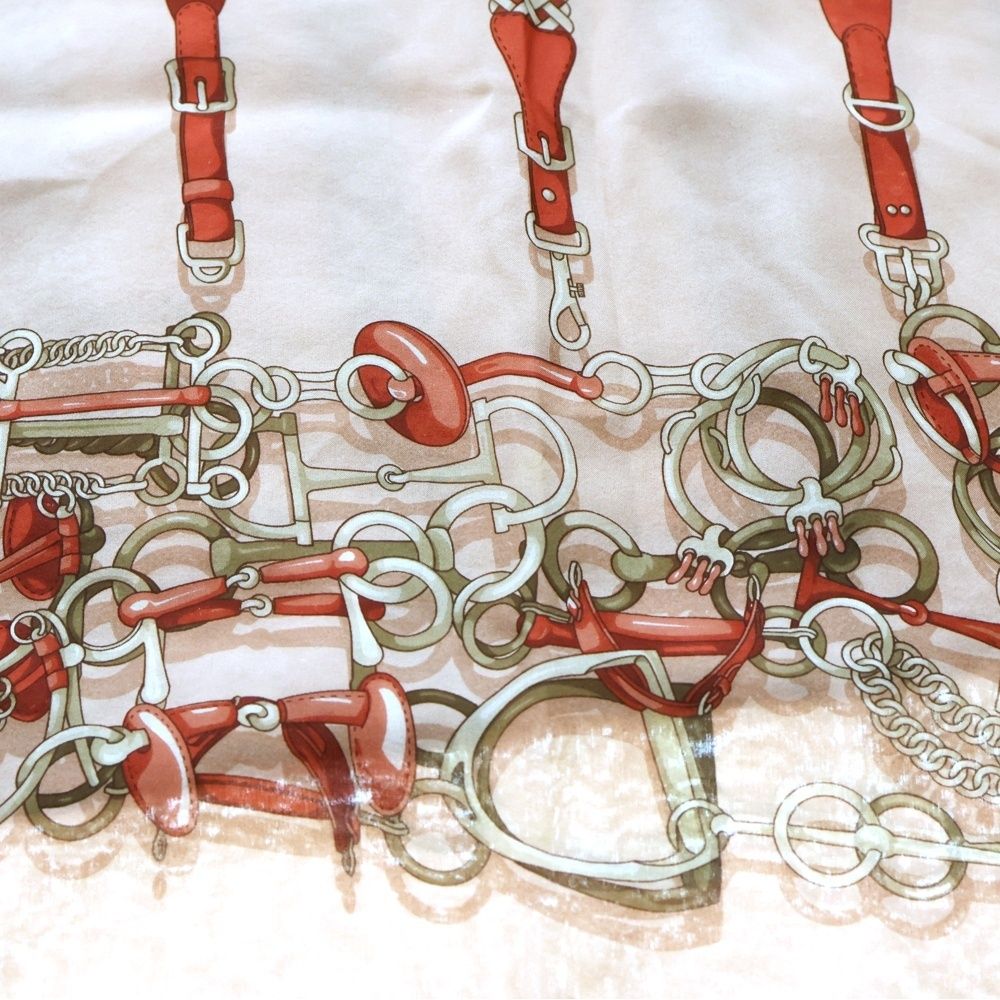 GUCCI グッチ ベルト柄 スカーフ ストール ピンクベージュ