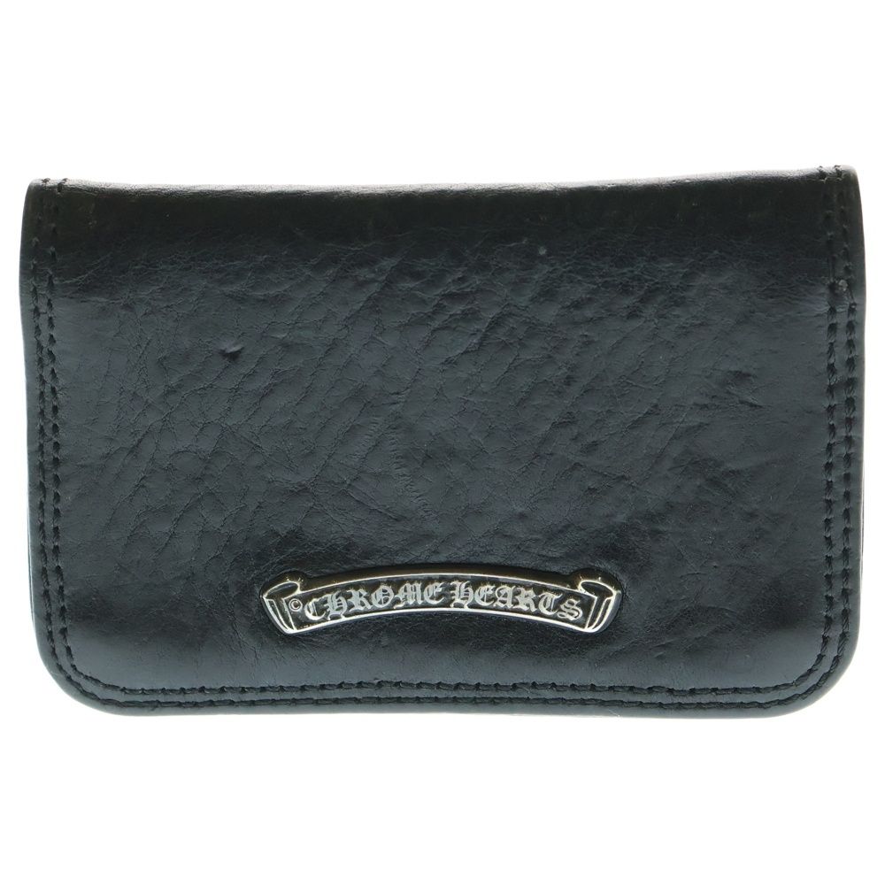 CHROME HEARTS (クロムハーツ) CARD CASE スクロールラベル レザー  