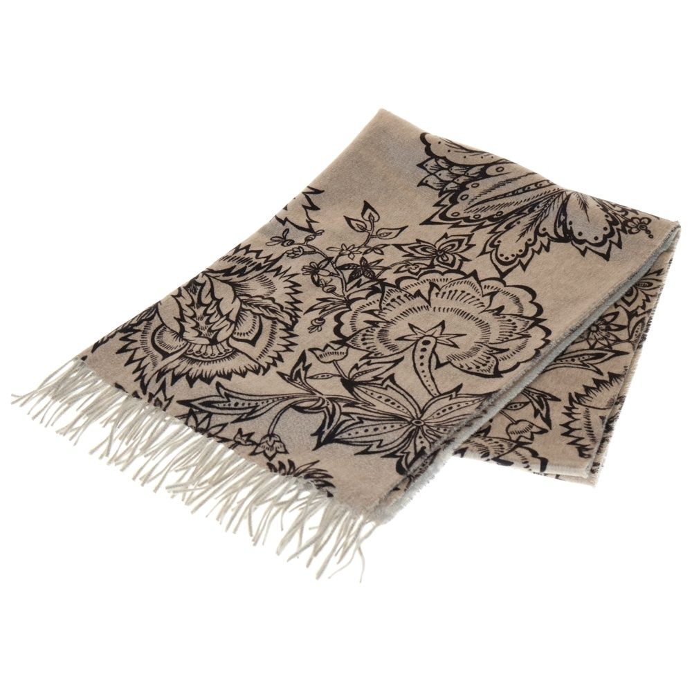 Max Mara マックスマーラ カシミヤニット フラワー総柄 マフラー ストール ブラウン 45463579-943