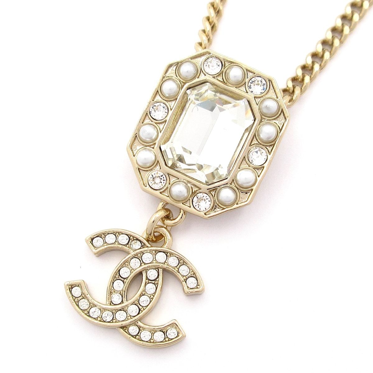 CHANEL(シャネル) ネックレス美品 ココマーク ゴールド×クリア  