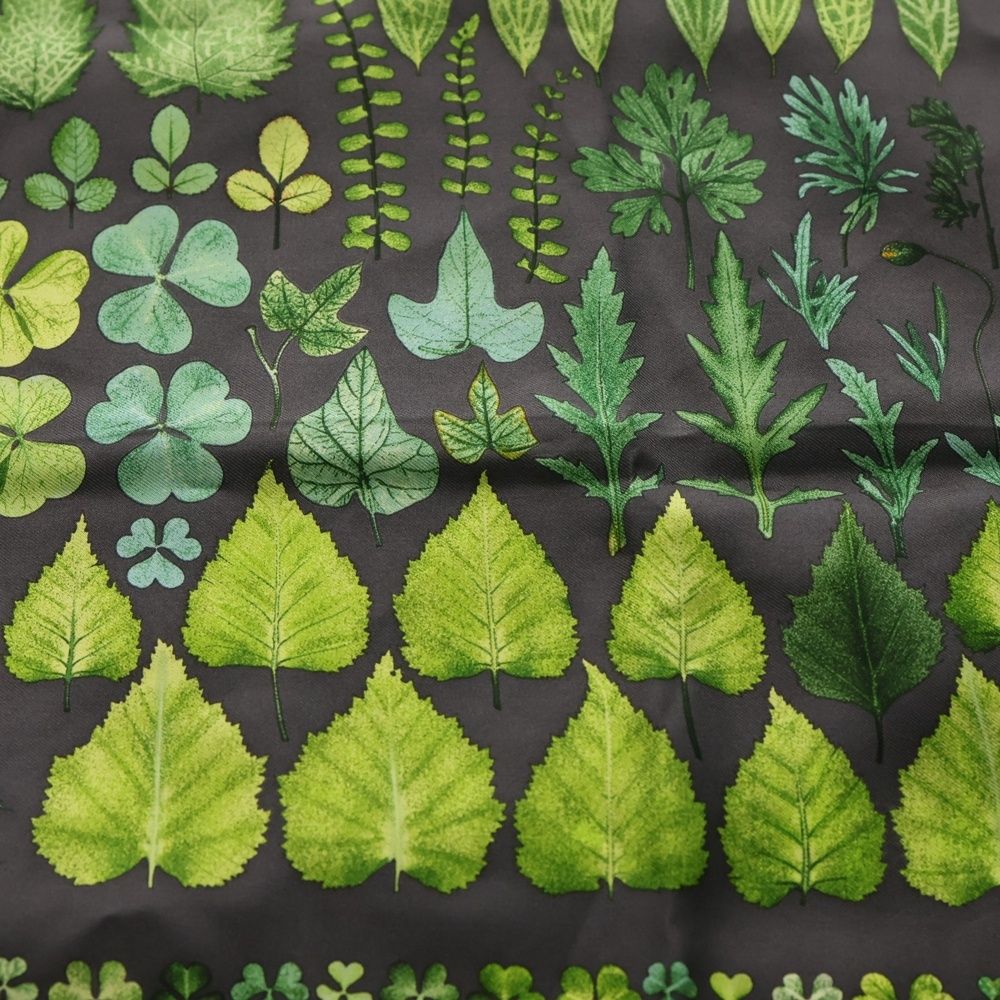 GUCCI グッチ 大判スカーフ シルク リーフ柄 グレー×グリーン