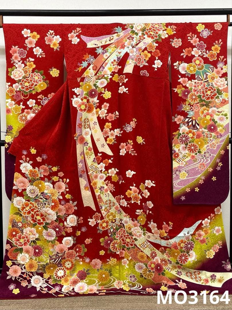 振袖 グリッター箔 紋意匠 身丈167 cm パールトーン加工済 MO 3164