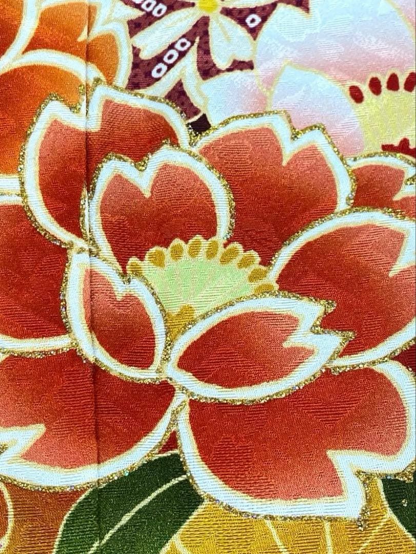  振袖 グリッター箔 紋意匠 身丈167 cm パールトーン加工済 MO 3164 振袖 着物