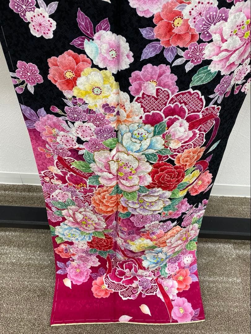  振袖 ラメ刺繍 金彩 紋意匠 身丈167 cm MO 3165 振袖 着物