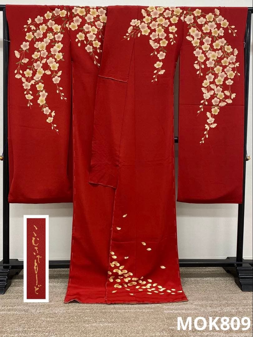 振袖 仮絵羽 こむさでもーど 舞台衣装 正絹 未仕立て品 八掛付き