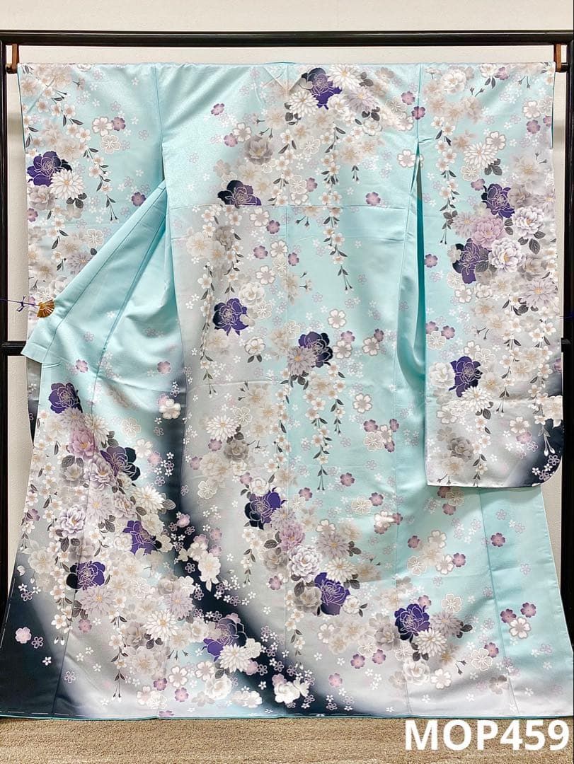 ポリエステル振袖 紋意匠 牡丹 身丈169 cm MOP 459