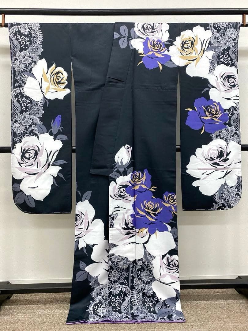  ポリエステル振袖 紋意匠 薔薇 大輪 身丈170 cm MOP 460 振袖 着物