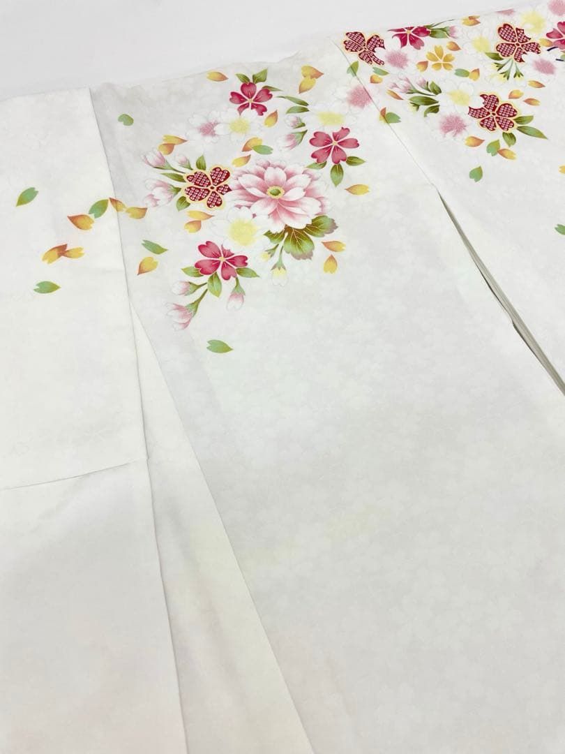 二尺袖ポリエステル着物 紋意匠 桜 袴向き MOP461 - メルカリ