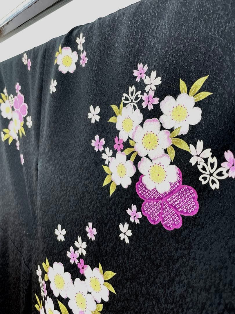 二尺袖 ポリエステル着物 紋意匠 桜 袴用 MOP 462