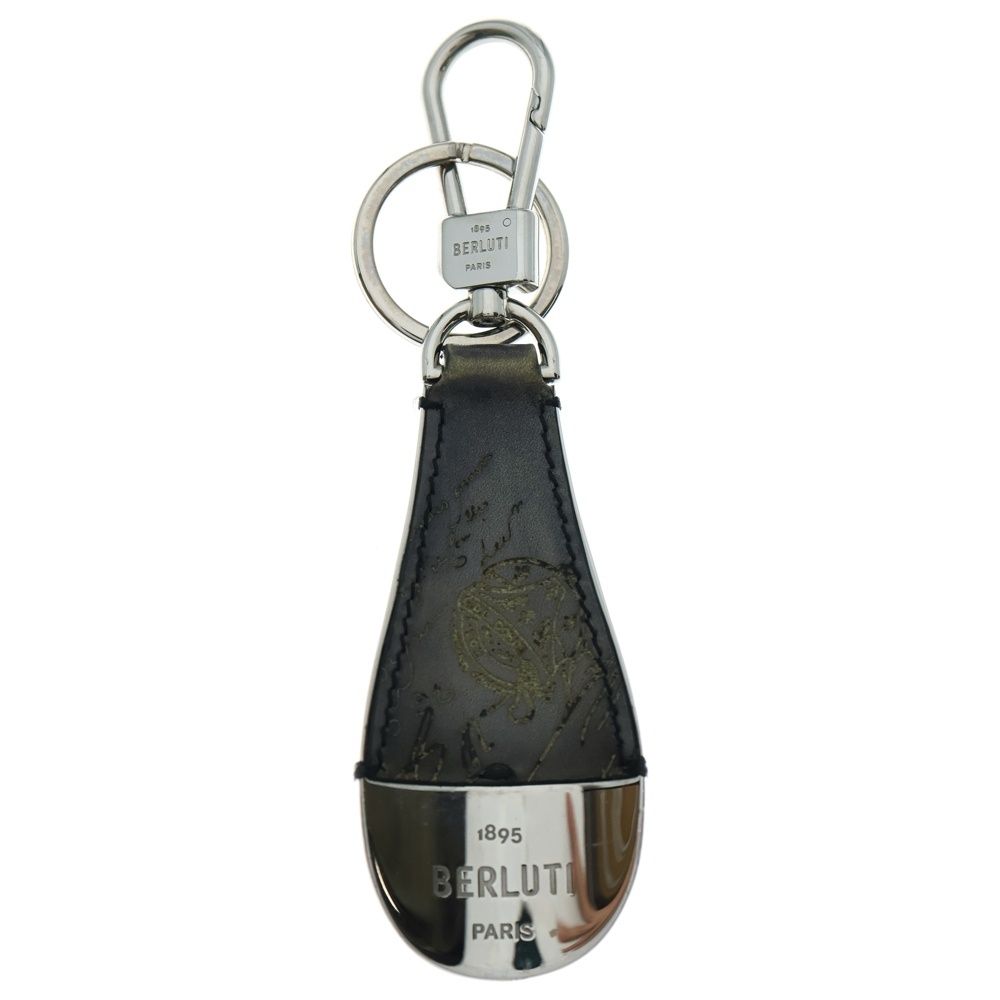 Berluti ベルルッティ カリグラフィ スクリット シューホース 靴べら グレー スクリットレザー シルバー金具
