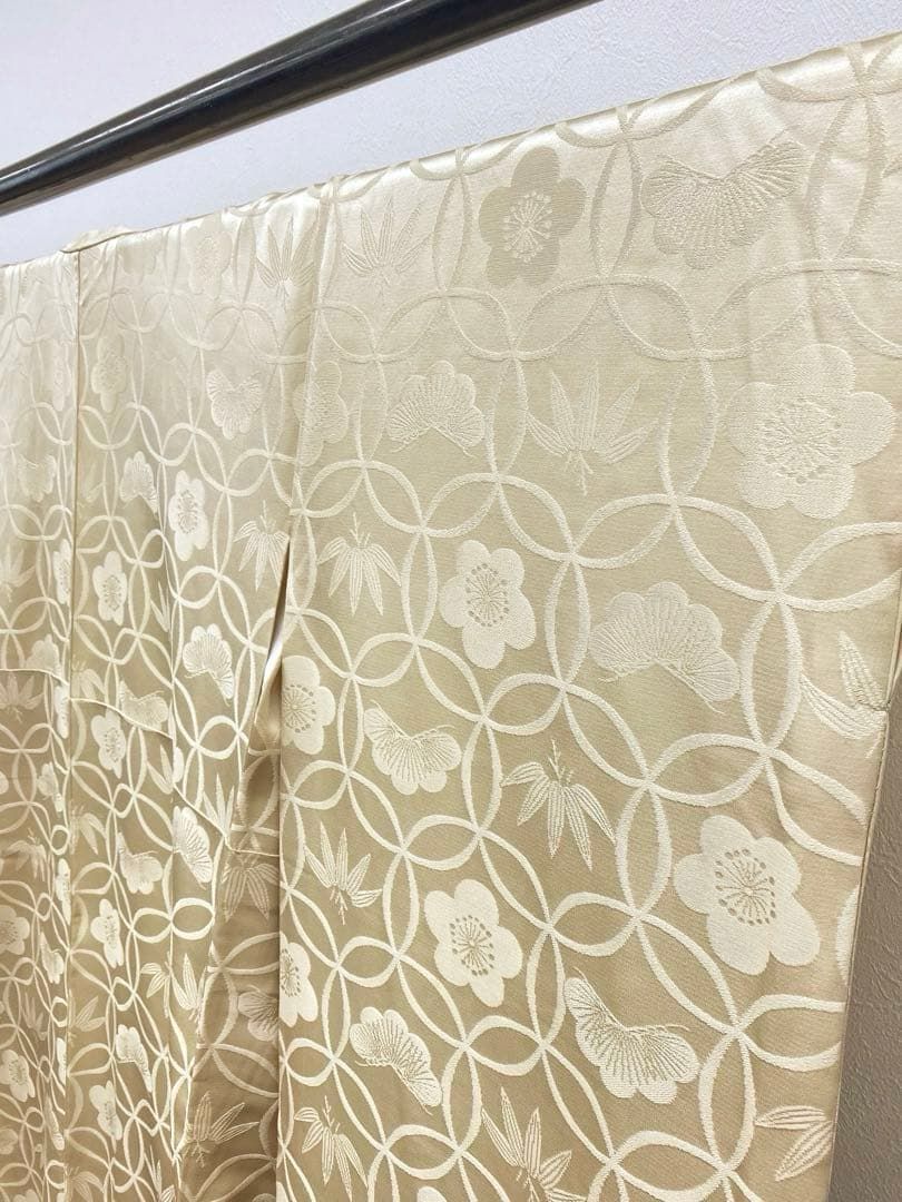 無地振袖 紋意匠 シンプル 松竹梅 身丈161 cm 撥水加工済 MO 3163