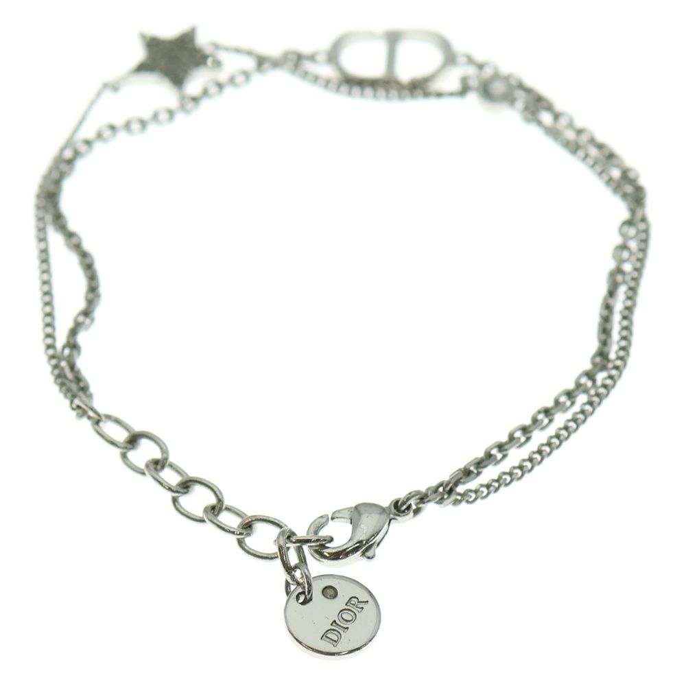 Christian Dior クリスチャンディオール CDアイコン ダブルチェーン ブレスレット シルバー