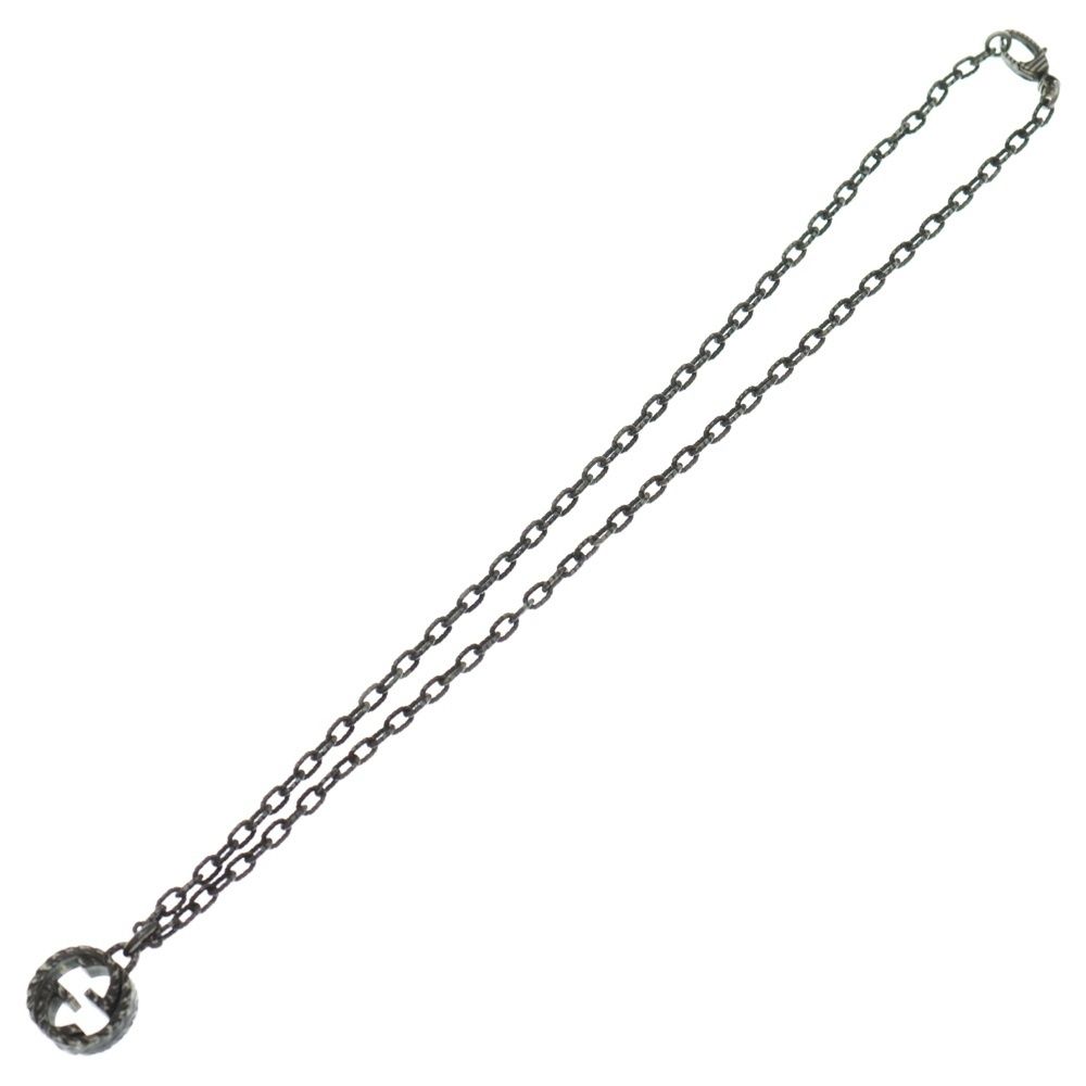 GUCCI グッチ インターロッキングG アラベスク チェーン ネックレス シルバー