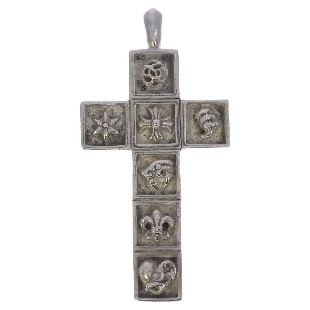 CHROME HEARTS クロムハーツ FRMD CRS マルチフレームドクロス ペンダント シルバーネックレストップ