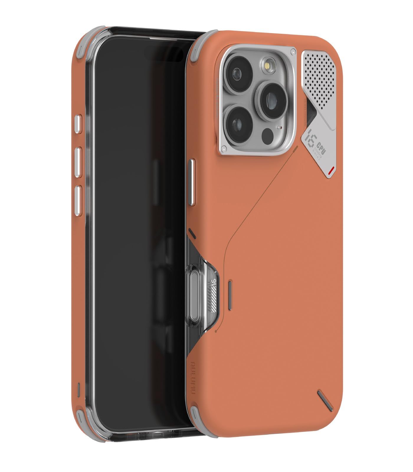 用 Pro 耐衝撃ケース 全カバーへアップグレード 16 全面保護 Magsafe対応 iPhone マグネット内蔵 ユニークな冷却窓 A16 ワイヤレス充電対応 メタル個別ボタン Aulumu 保護ケース イエローブラウン