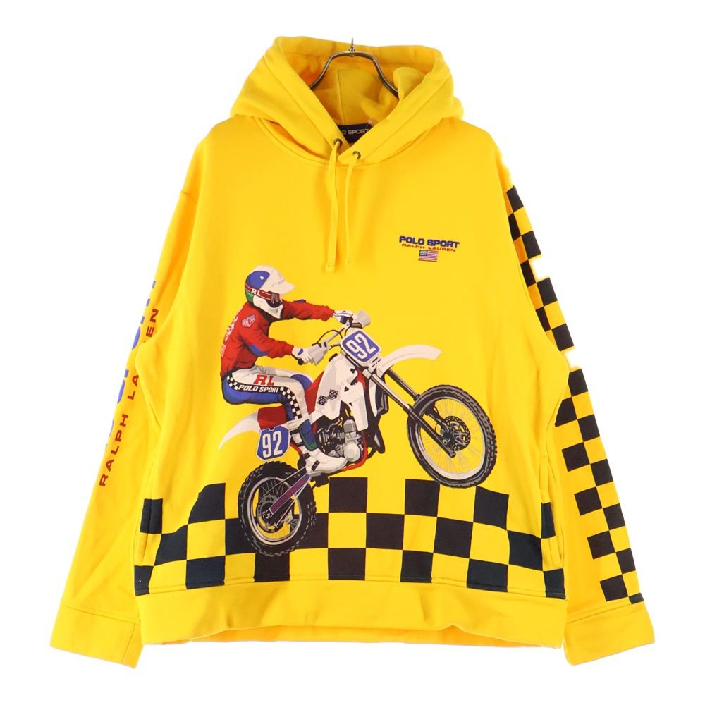 条件付き送料無料。 POLO RALPH LAUREN ポロラルフローレン MOTOCROSS HOODIE モトクロス スウェットプルオーバーパーカー イエロー 710904545001