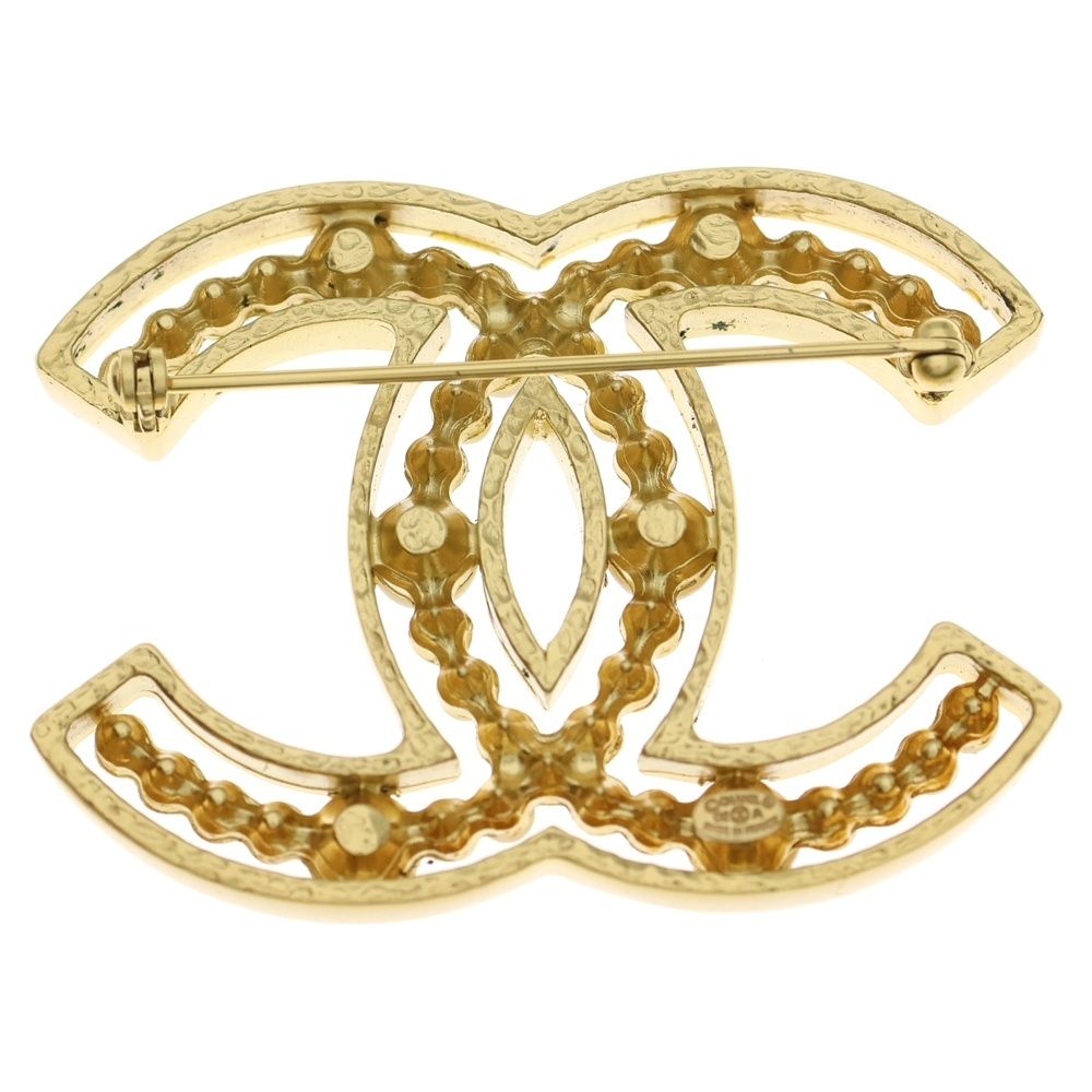 CHANEL シャネル ココマーク パールブローチ ゴールド GP パール モチーフ 02A