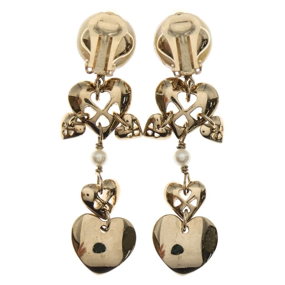 Christian Dior クリスチャンディオール ハート パール イヤリング イヤー ゴールド GP