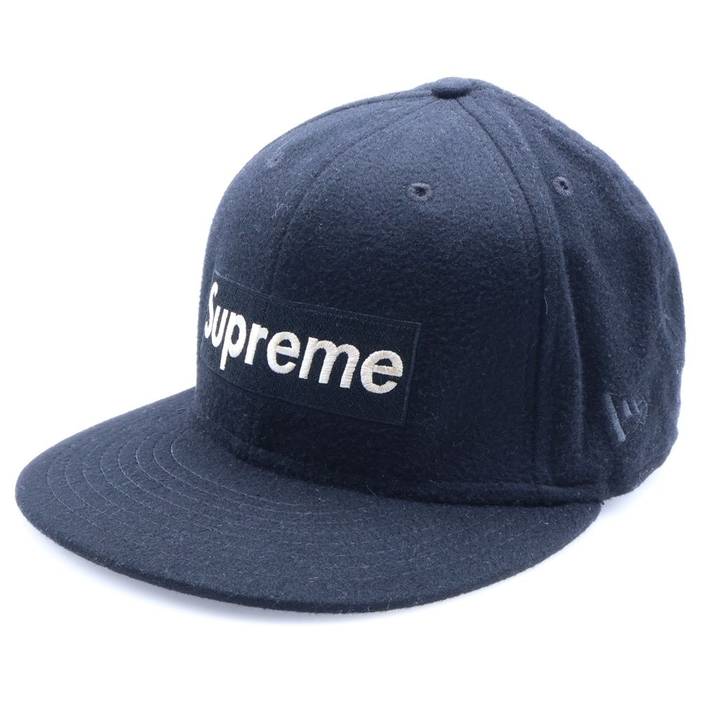 SUPREME シュプリーム 11AW ×NEW ERA Loro Piana Box Logo Cap ニューエラ ロロピアーナ ボックスロゴデザイン ベースボールキャップ 帽子 ブラック