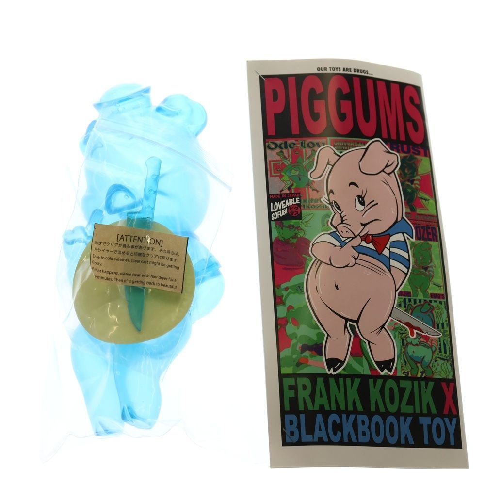 NO BRAND ノーブランド BlackBook Toy ブラックブックトイ × Frank Kozik Hologram Piggums フランク コジック ホログラム クリア ピグマス ソフビ フィギュア ブルー