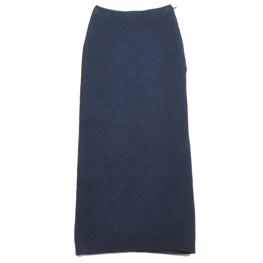 未使用 21SS FENDI フェンディ FFロゴ ズッカ チェーン柄 エンボス加工