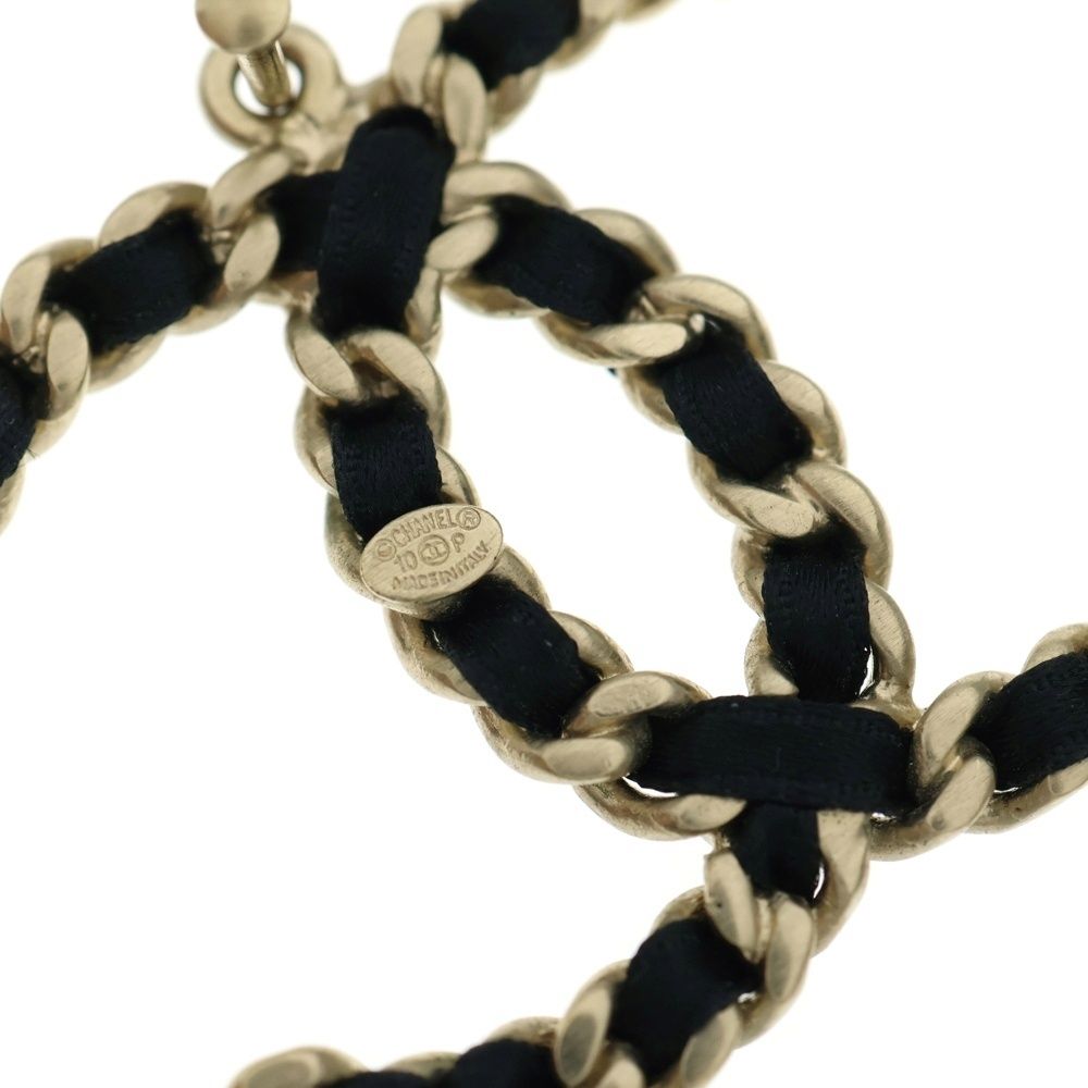  CHANEL シャネル ココマーク ピアス イヤー ゴールド×ブラック 16.1 g その他 ヘアアクセサリー