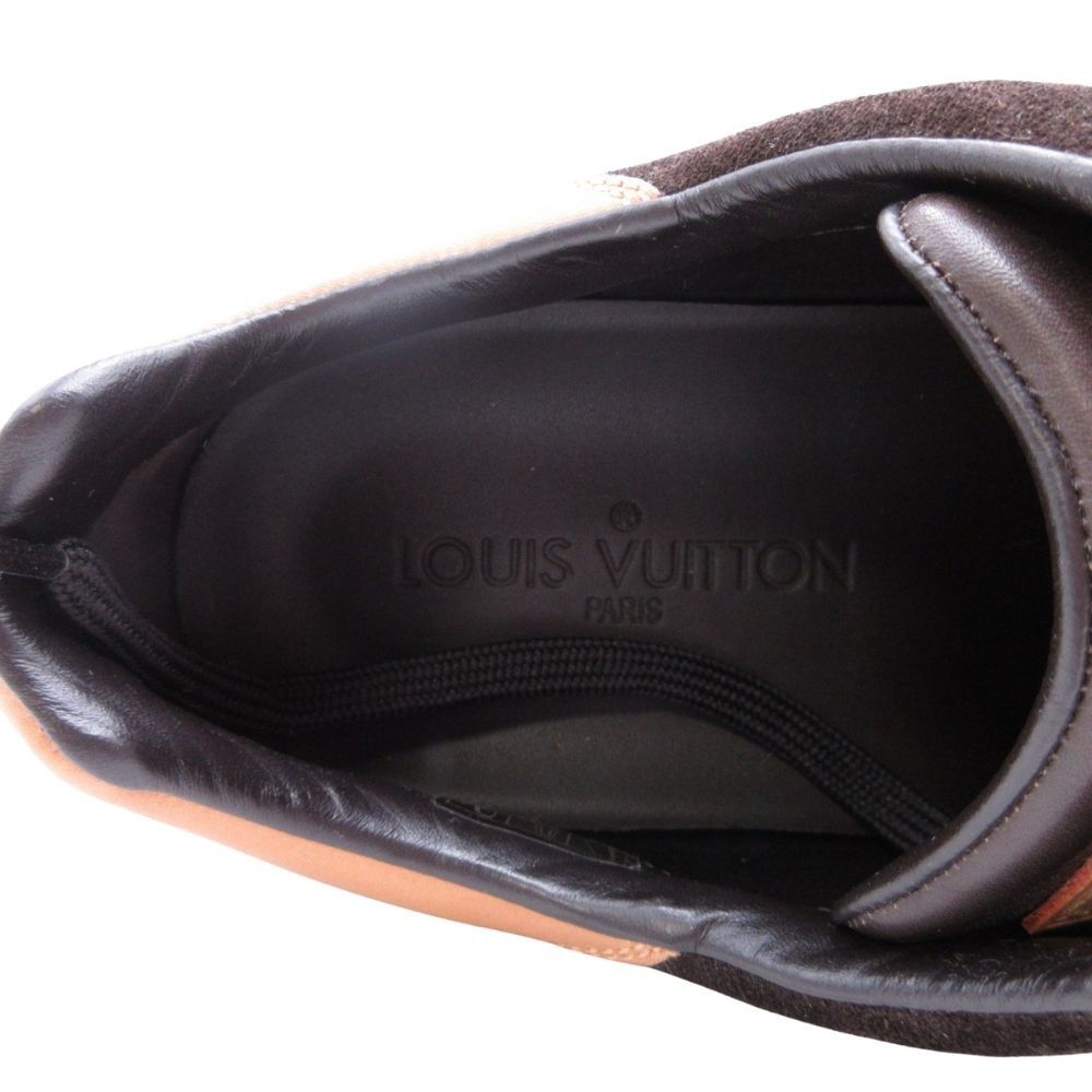 美品 2009年製 LOUIS VUITTON ルイヴィトン パンチング ロゴ スエード  