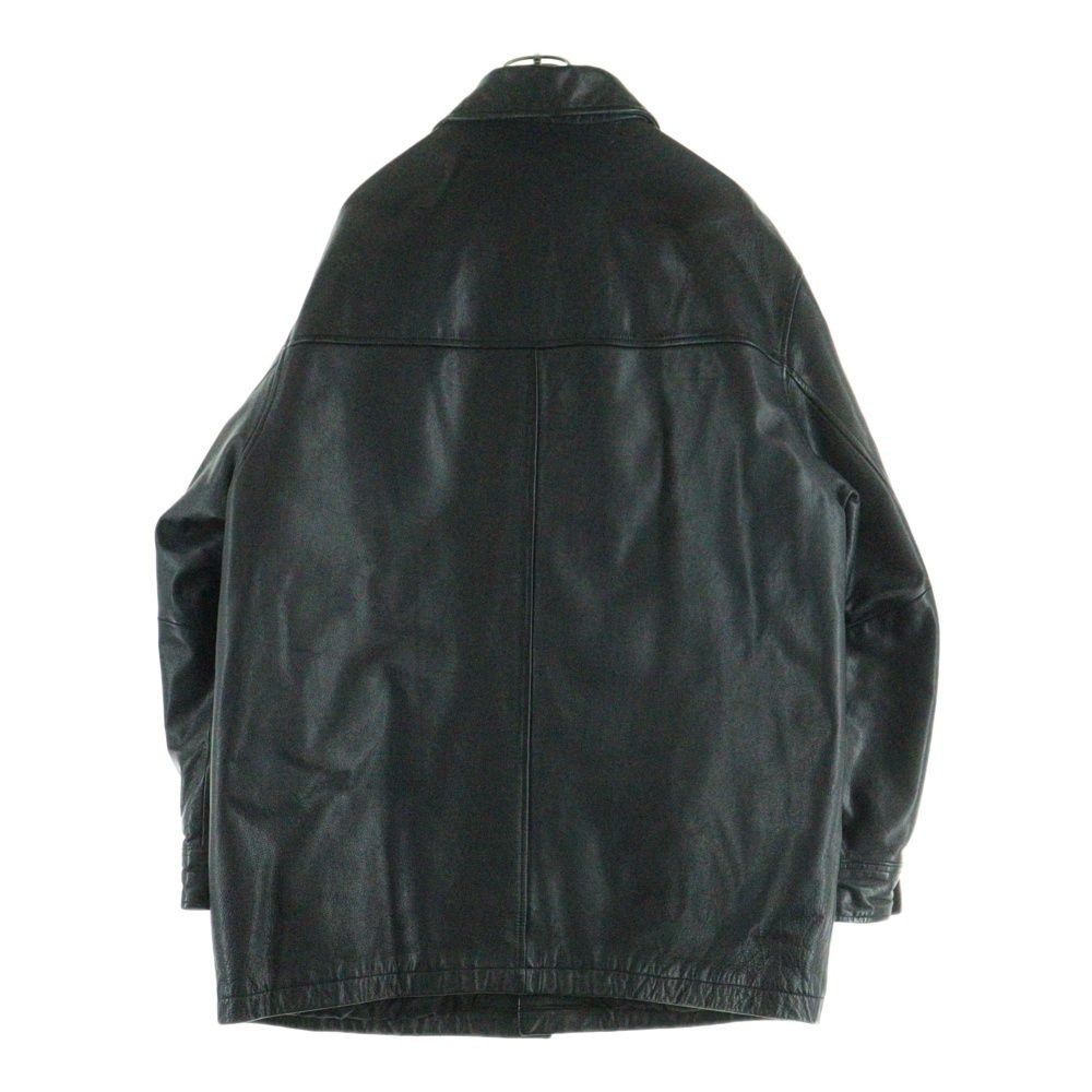 NO BRAND ノーブランド Sugar 胸プリント レザー カバーオール ブラック