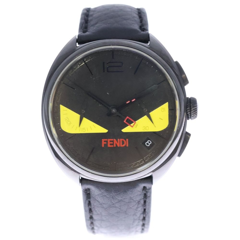 FENDI クロノグラフ 腕時計 ブラック FENDI (フェンディ) モンスターバグズ クロノグラフ ウォッチ クォーツ