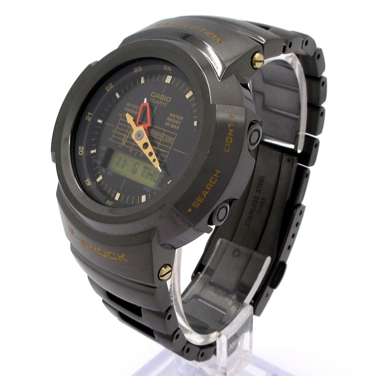 CASIO カシオ 腕時計 G-SHOCK AWM-500 GC-1 AJR ボーイズ SS GMT タフソーラー ポーターコラボケース 黒