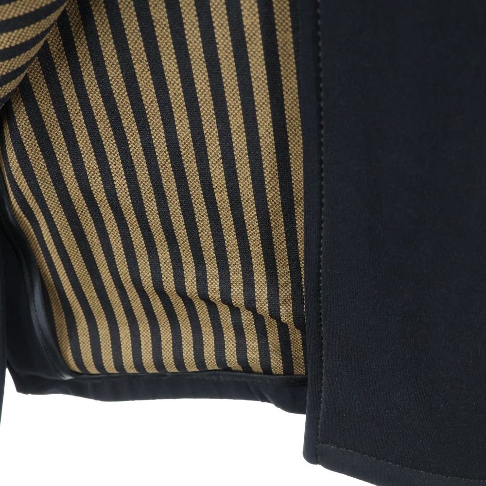 FENDI (フェンディ) ストライプ柄切り替え チェスターコート ブラック