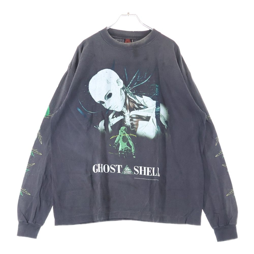 SAINT MICHAEL セントマイケル 24AW GS_LS TEE SM-YS1-0000-C33 GHOST IN THE SHELL 攻殻機動隊 ヴィンテージ加工 ロングスリーブ長袖シャツ長袖Tシャツカットソー ブラック