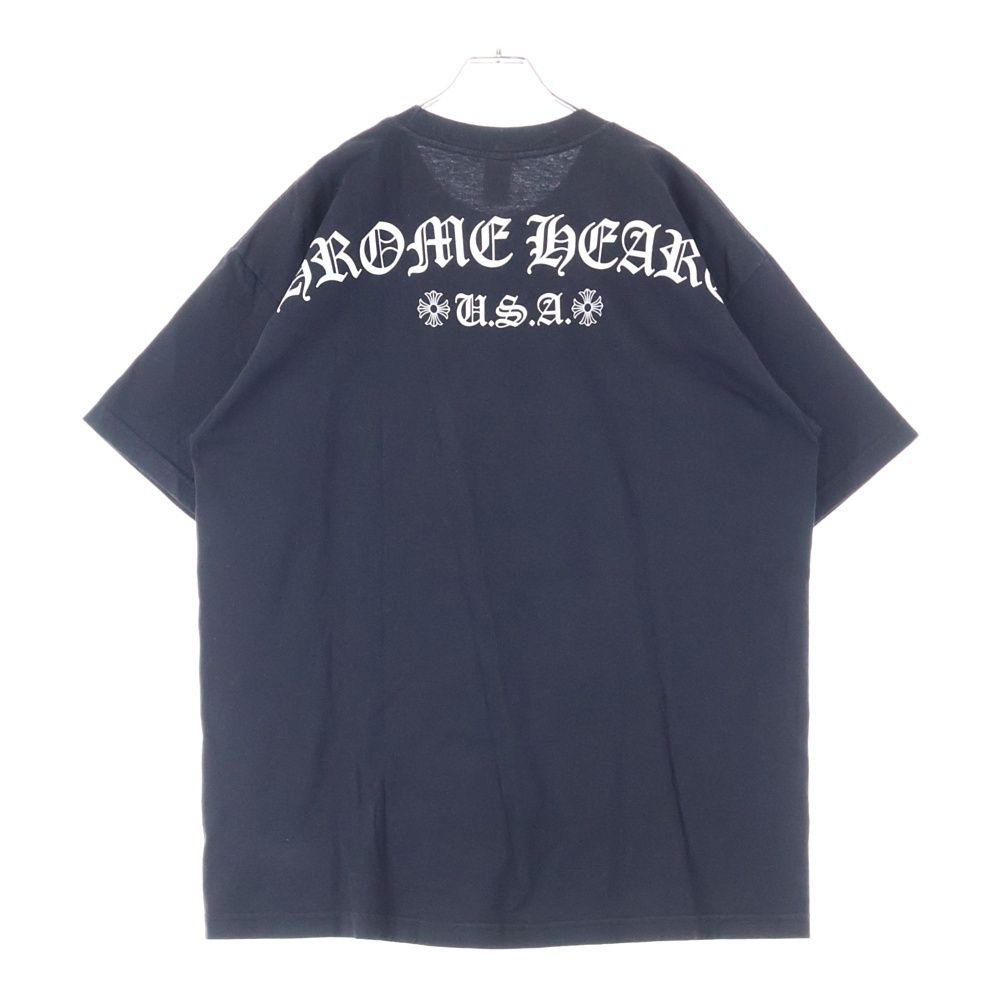 CHROME HEARTS (クロムハーツ) アーチロゴ スクロールラベルプリント 半袖カットソー ブラック