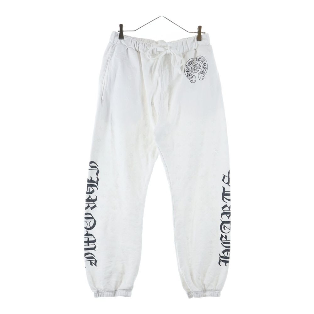 CHROME HEARTS クロムハーツ SWEAT PANTS 総柄 CHプラス ホースシュープリントロゴ スウェットパンツ ホワイト