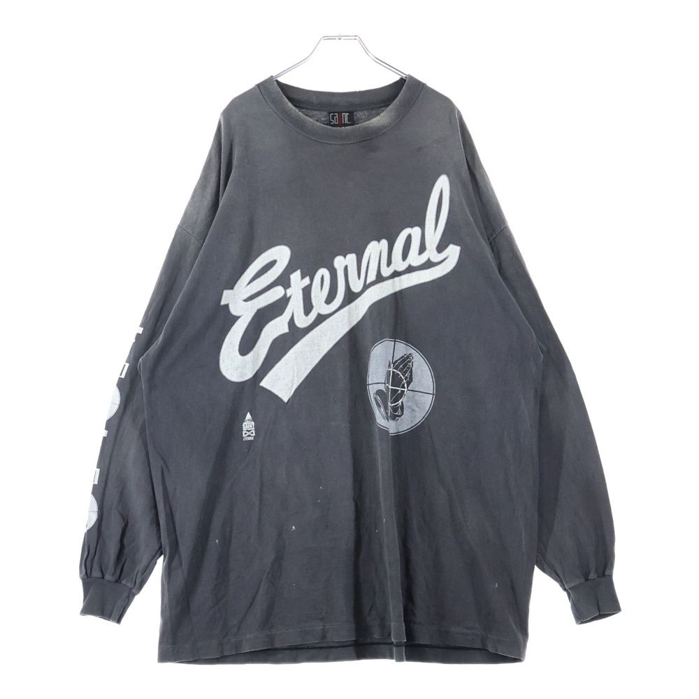 SAINT MICHAEL セントマイケル 25SS × FEAR OF GOD SNT OF GOD FG_LS TEE フィアオブゴッド セントオブゴッド 両面プリント クルーネック 長袖Tシャツ カットソー ブラック SM-HR8-0000-C02