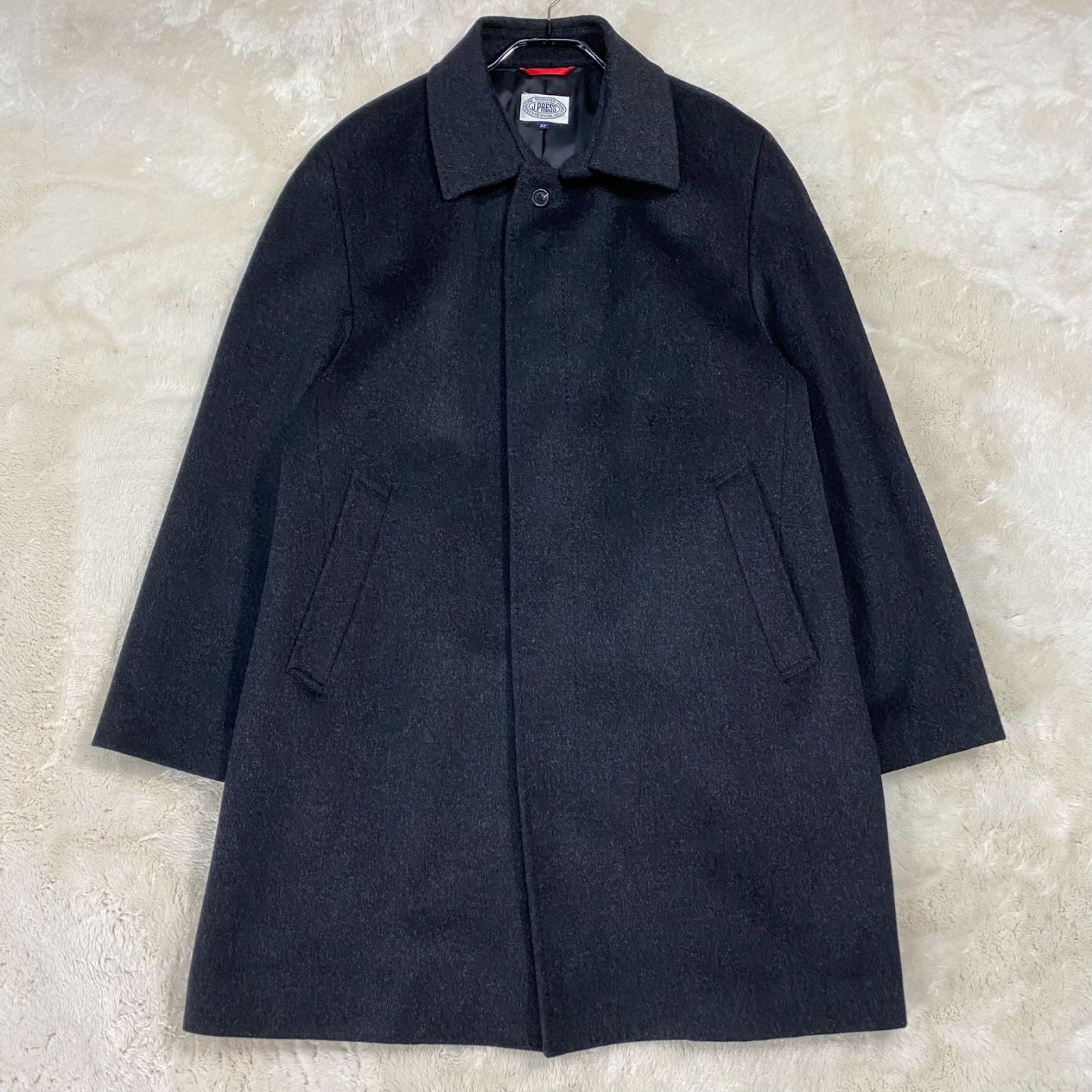 オンワード樫山 J.PRESS ジェイプレス カシミヤ10 ウールステン コート LLサイズ ブラック系