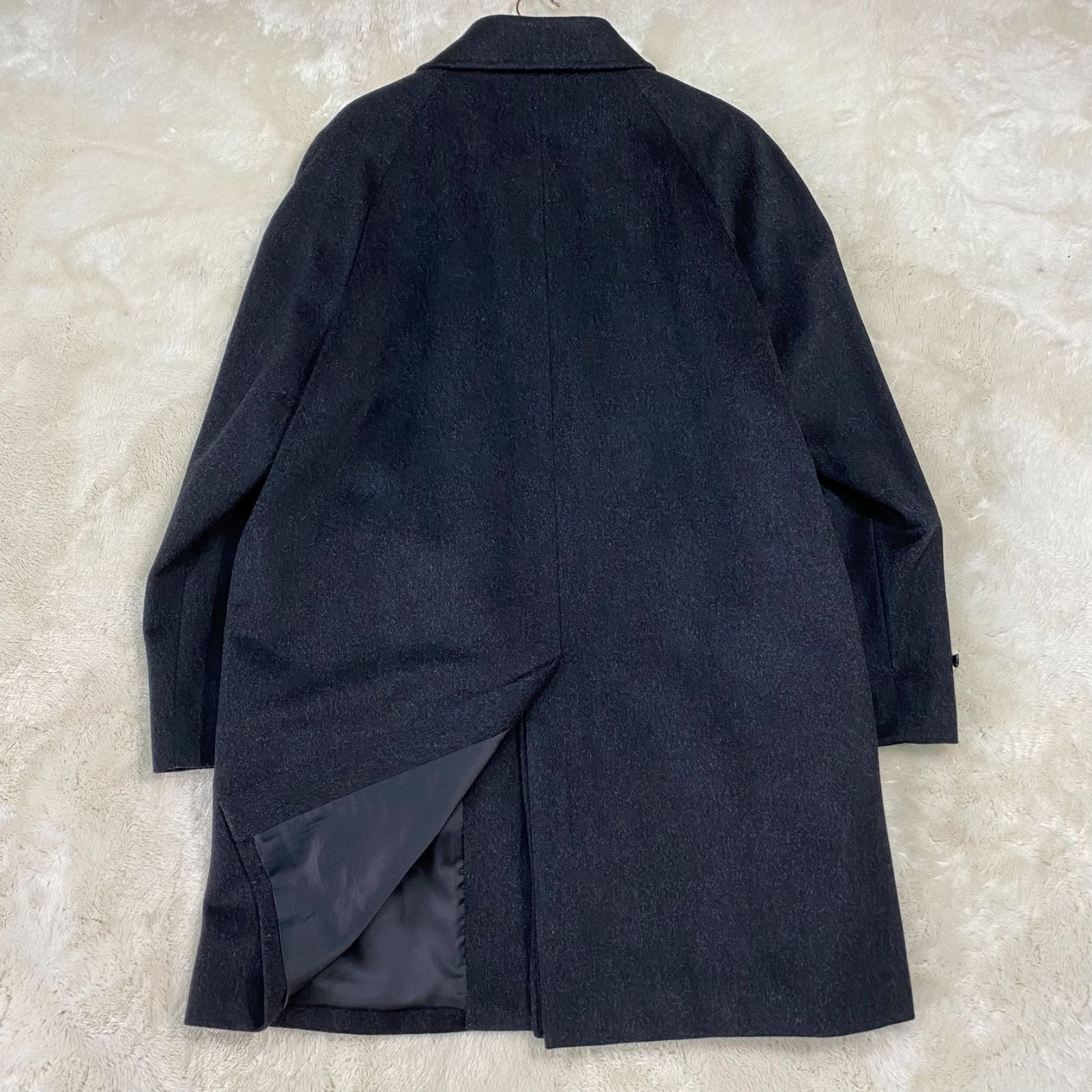 オンワード樫山 J.PRESS ジェイプレス カシミヤ10 ウールステン コート LLサイズ ブラック系