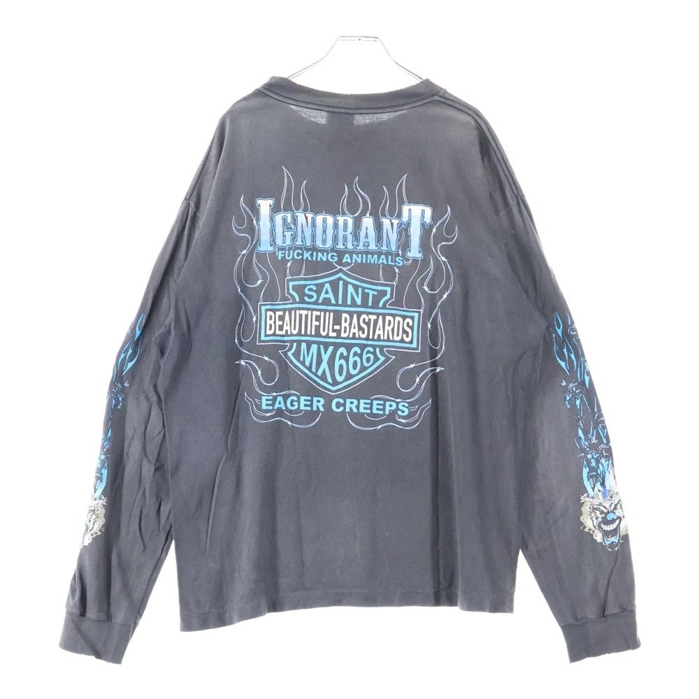 SAINT MICHAEL セントマイケル 25 AW BTFL BASTARS 長袖Tシャツ カットソー ブラック SM-YS 1-0000-013