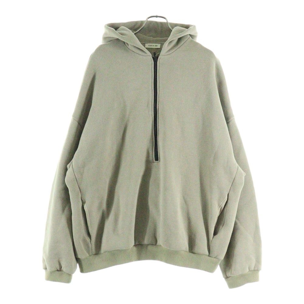 FEAR OF GOD フィアオブゴッド Cotton Cashmere Fleece Half Zip Hoodie カシミヤ混 ハーフジップスウェットパーカー フーディー ベージュ