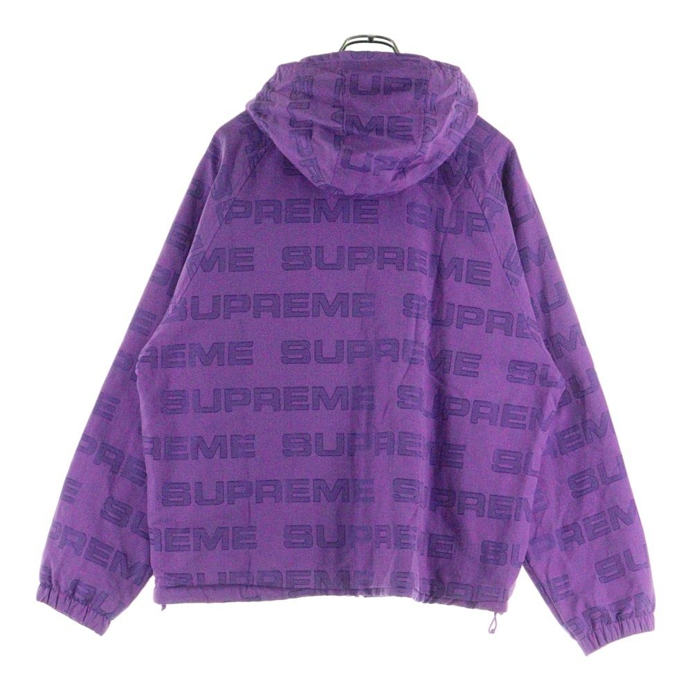 SUPREME シュプリーム 21AW Logo Ripstop Hooded Track Jacket ロゴ リップストップ 総柄 ジップアップ フーデッド トラックジャケット パープル