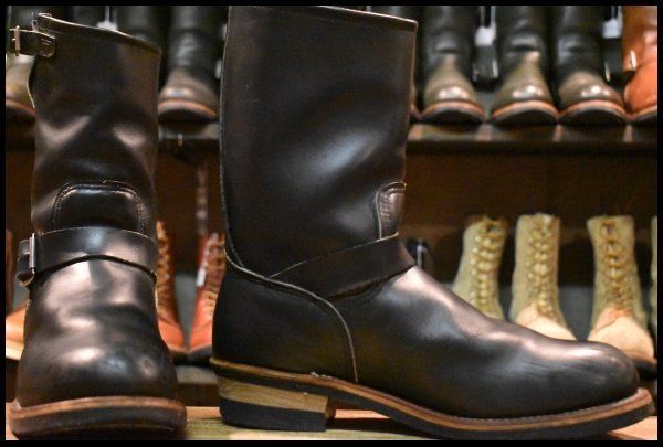 10D PT91刺繍 レッドウィング 2268 エンジニア ブラッククローム スチールトゥ プルオン ブーツ redwing HOPESMORE FJ324