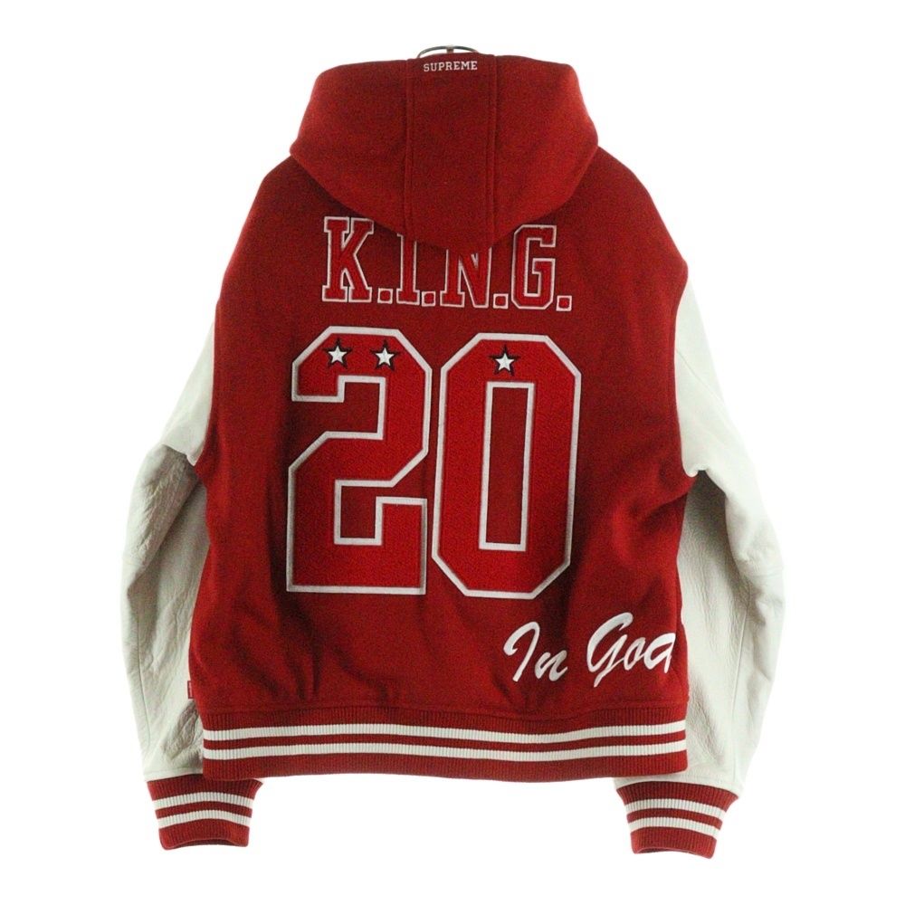 SUPREME シュプリーム 20AW King Hooded Varsity Jacket キングフーデッド バーシティジャケット レッド ホワイト