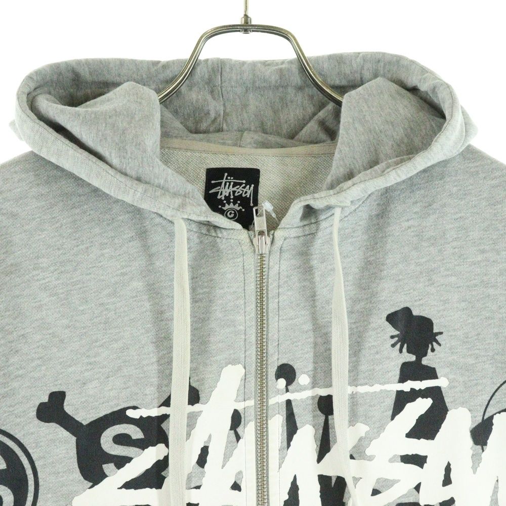 STUSSY (ステューシー) 00S ロゴプリント ジップアップ フーディ