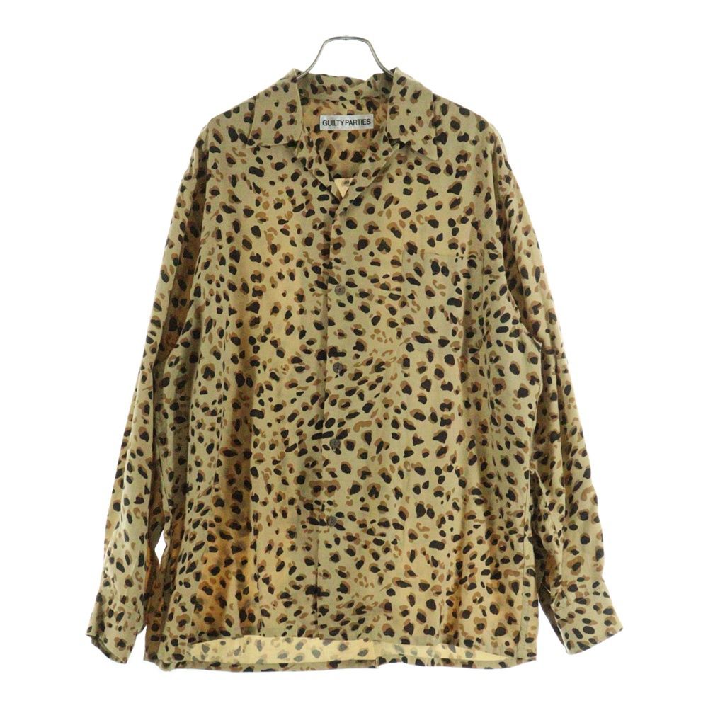 WACKO MARIA ワコマリア 23AW HAWAIIAN SHIRT L S TYPE-3 レオパード オープン ハワイアン 長袖シャツ ブラウン 23FW-WMS-HI06