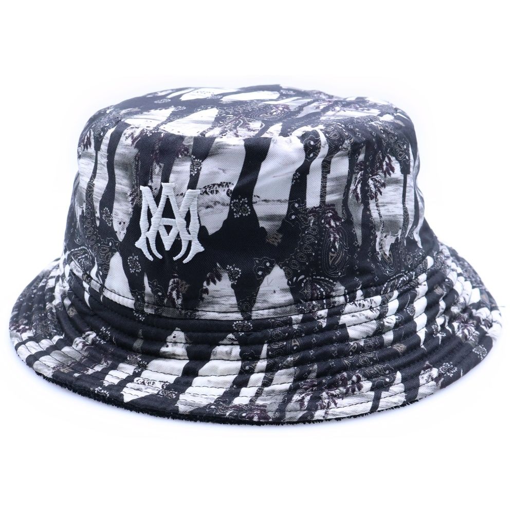 AMIRI アミリ BANDANA REVERSIBLE BUCKET HAT バンダナ リバーシブルバケットハット 帽子 ブラック ホワイト
