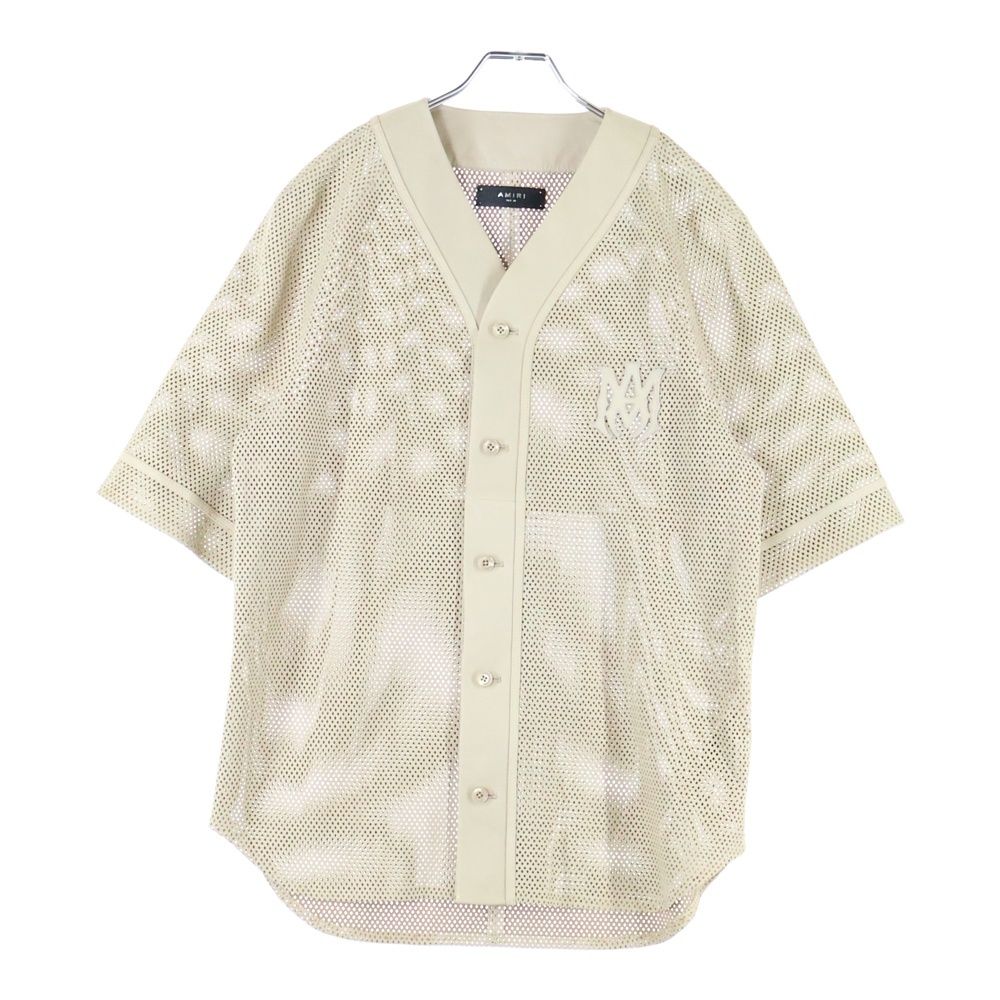 AMIRI (アミリ) Ma perforated leather shirt MAロゴ レザー メッシュ
