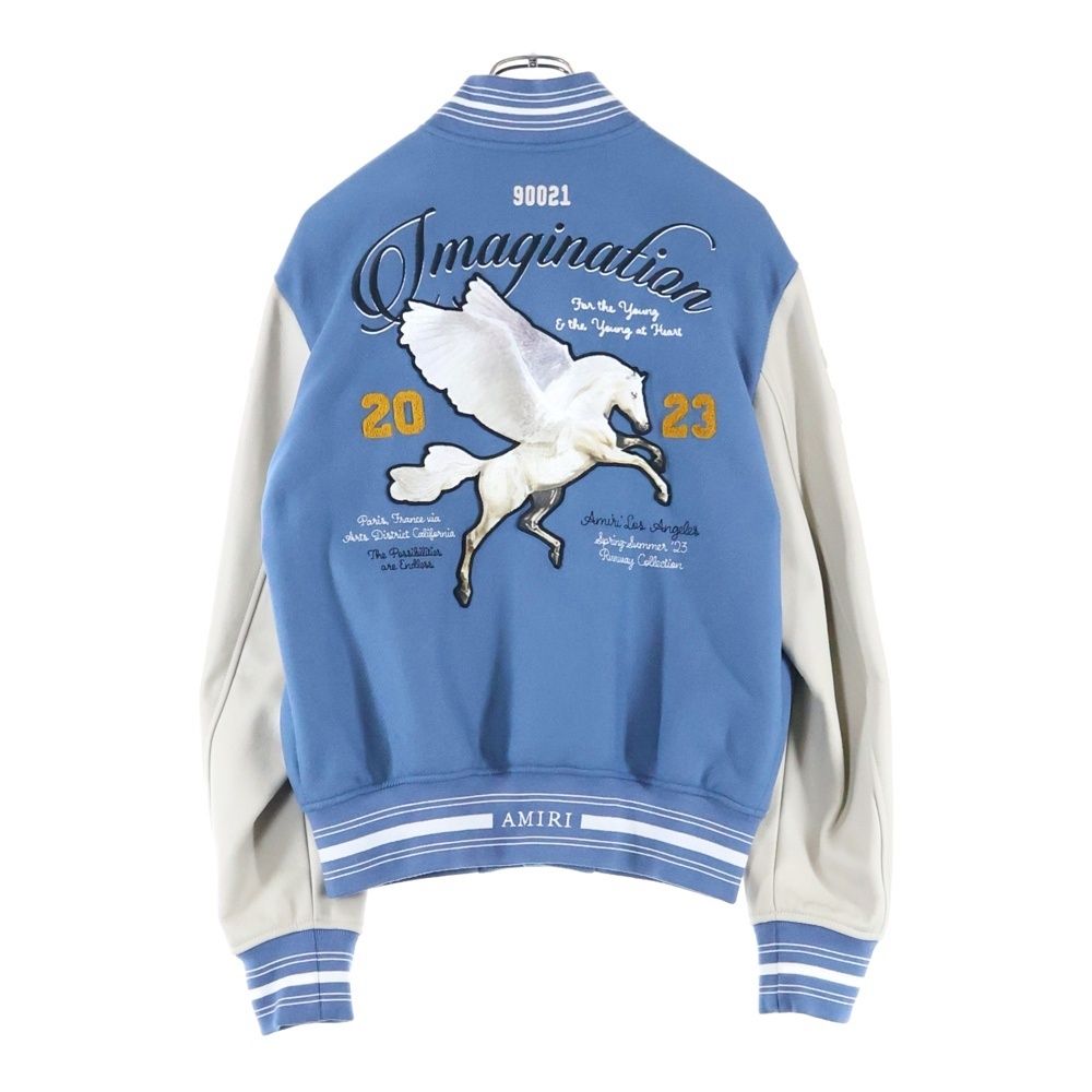 AMIRI アミリ Oversized Varsity Jacket オーバー サイズ バーシティ ジャケット スタジャン ブルー